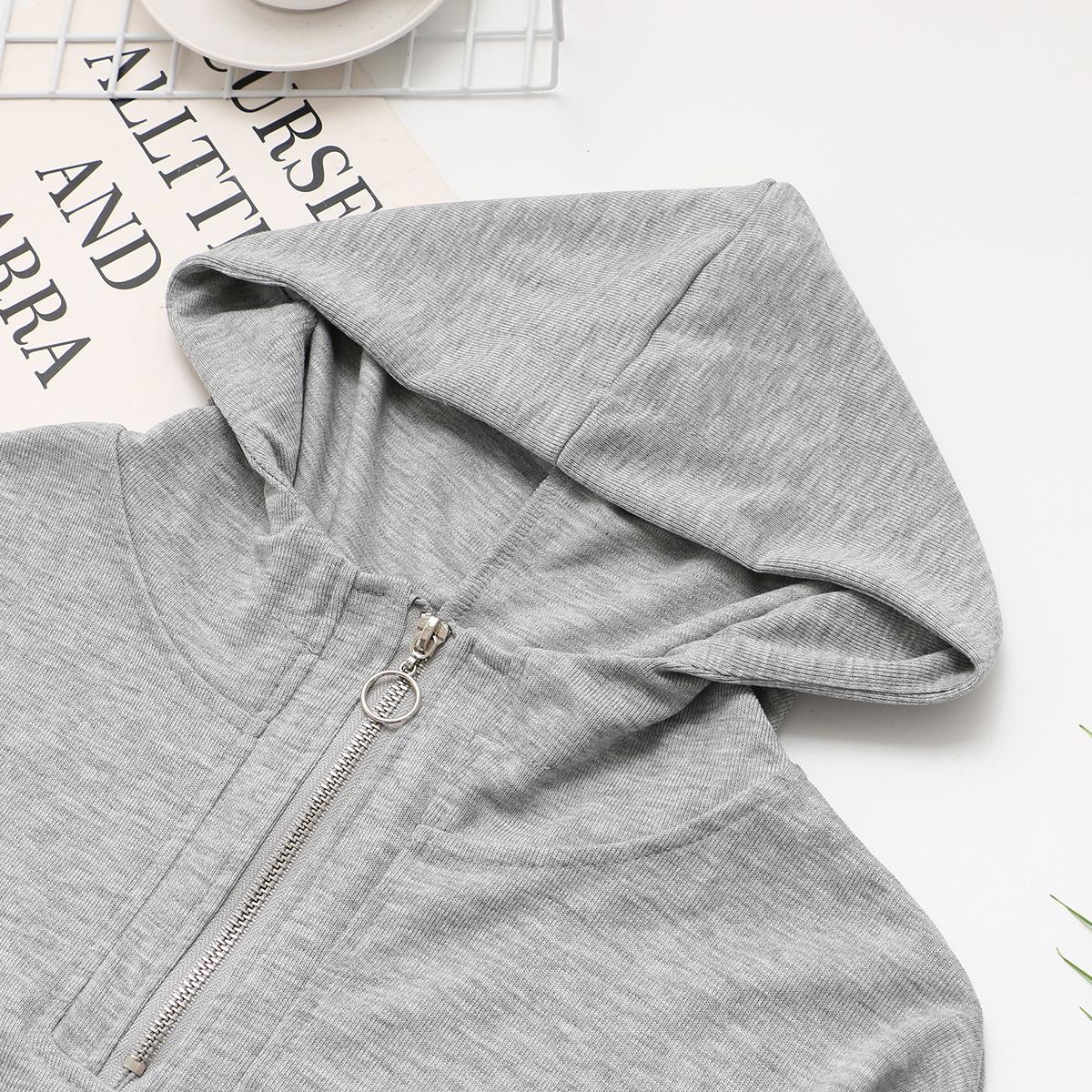 Sweatshirt Vintage Women Hoodies Gray Cotton Warm Fleece Winter Pullovers 2021 Autumn Streetwear Girls