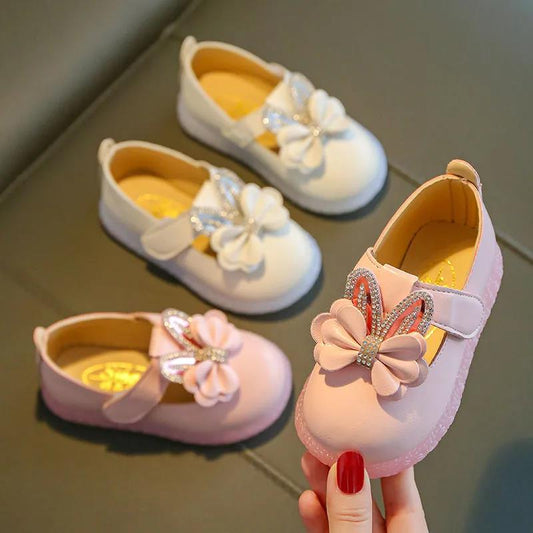 Summer Autumn Children Shoes Girls Sandals Sequins Bow Princess Leather Shoes Girls Casual Shoes Dance Shoes