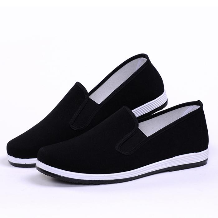 Black Cloth Shoes Men Casual Comfortable Flat Canvas Shoes