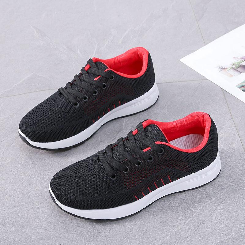 Ladies Sports Shoes Mesh Casual Shoes Flat Lightweight Running Shoes Canvas Non-slip Travel Single Shoes Women