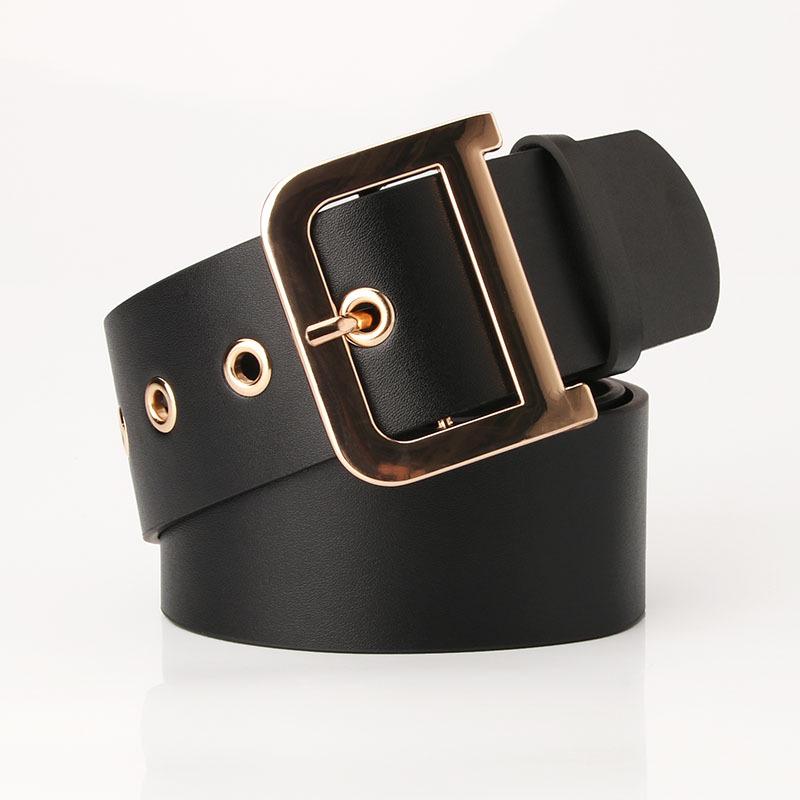 Ladies belt fashion D word buckle fashion wild dress wide belt decorative belt