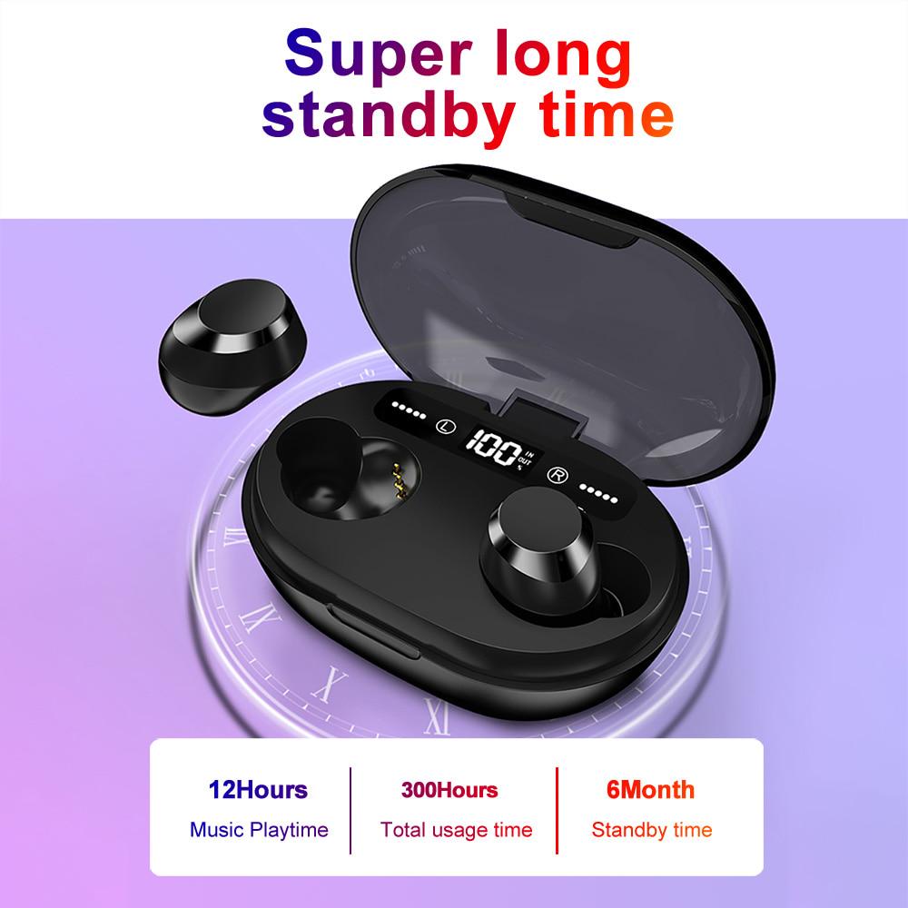 Stereophony TWS Bluetooth 5.0 Wireless Earphone LED Display 2000mAh Power Bank Touch Control Headset