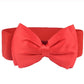 Elastic Belt Ladies Chiffon Bow High Elasticity Snap Wide Belt