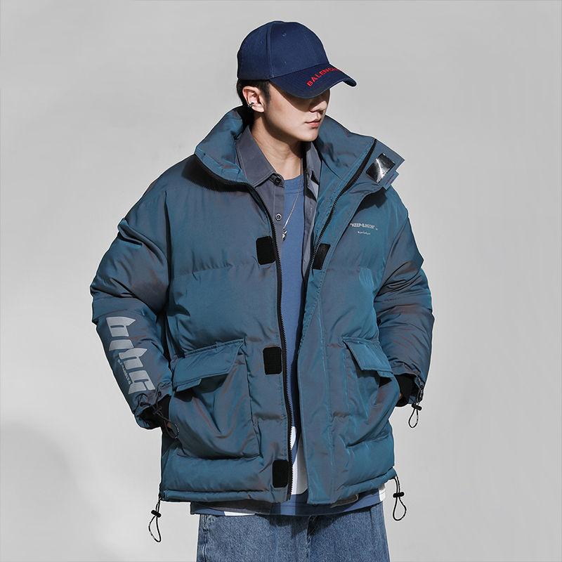 Fashion Short Shiny Down Jacket Men Winter Jacket Simple Casual Street Wear Men