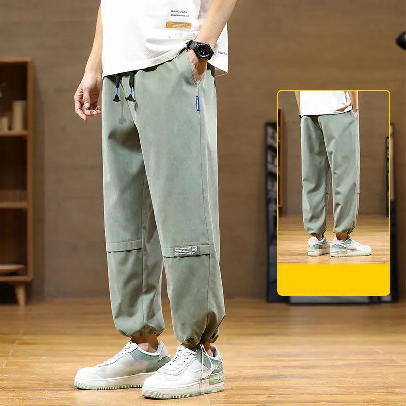 Men's Trousers Loose Wild Trendy Handsome Cropped Trousers Spring and Autumn Summer Thin Sports Casual Pants