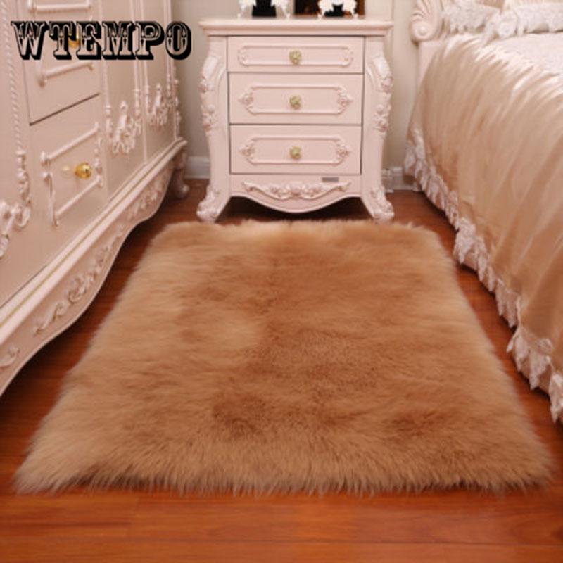 Soft Artificial Deerskin Rug Chair Cover Bedroom Mat Artificial Warm Hairy Carpet Seat  Warm