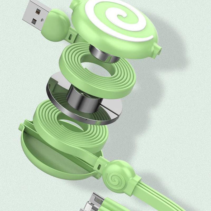 1m Long Three-in-one Data Cable USB Car Data Cable Android Apple Type-C Connector Electronic Device Charging Cable