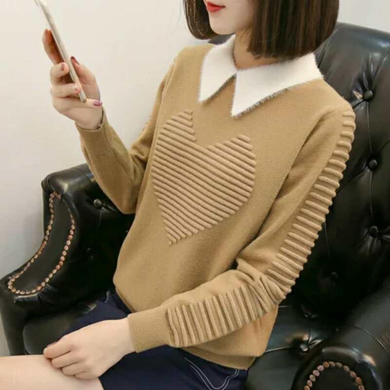Autumn and Winter Loose Sweater Fashion Casual Bottoming Shirt Simple and Versatile Women's Top