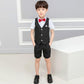 Children's Short-sleeved Suit Baby Dress Boy Suit Summer Vest Two-piece Suit Fake Two-piece Costume
