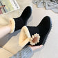 Thickened Snow Boots Women's Short Boots Winter Plus Velvet Flat-bottomed Warm Cotton Shoes Thick-soled Women's Shoes