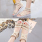 Women's Summer Flat Sandals Student Korean Style All-match Mid-heel Wedges Beach Shoes Bohemian Fairy Shoes