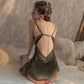 Women's Autumn Winter Sexy Pajamas Sest Gold Velvet Suspender Nightdress Robe High-quality Lace Slit Nightgowns Casual Solid Color Homewear
