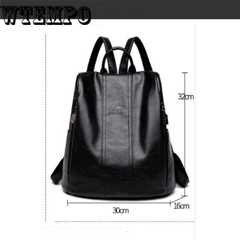 Backpack Women Pu Leather Female Backpacks Teenager School Rucksack