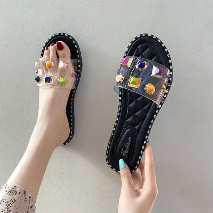 Slippers Female Summer Flat Bottom Beach Sandals Slippers Go Out Non-slip Flip-flops Fashion and Leisure All-match