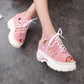MakeWishes Women Slope with Water-proof Platform Shoes Womens Wisp of Air-permeable Fish-mouth Shoes
