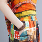 Two-piece Suit Cotton Large Size Ethnic Style Suit Female Summer Literature and Art Retro Short-sleeved Wide-leg Nine-point Pants Loose