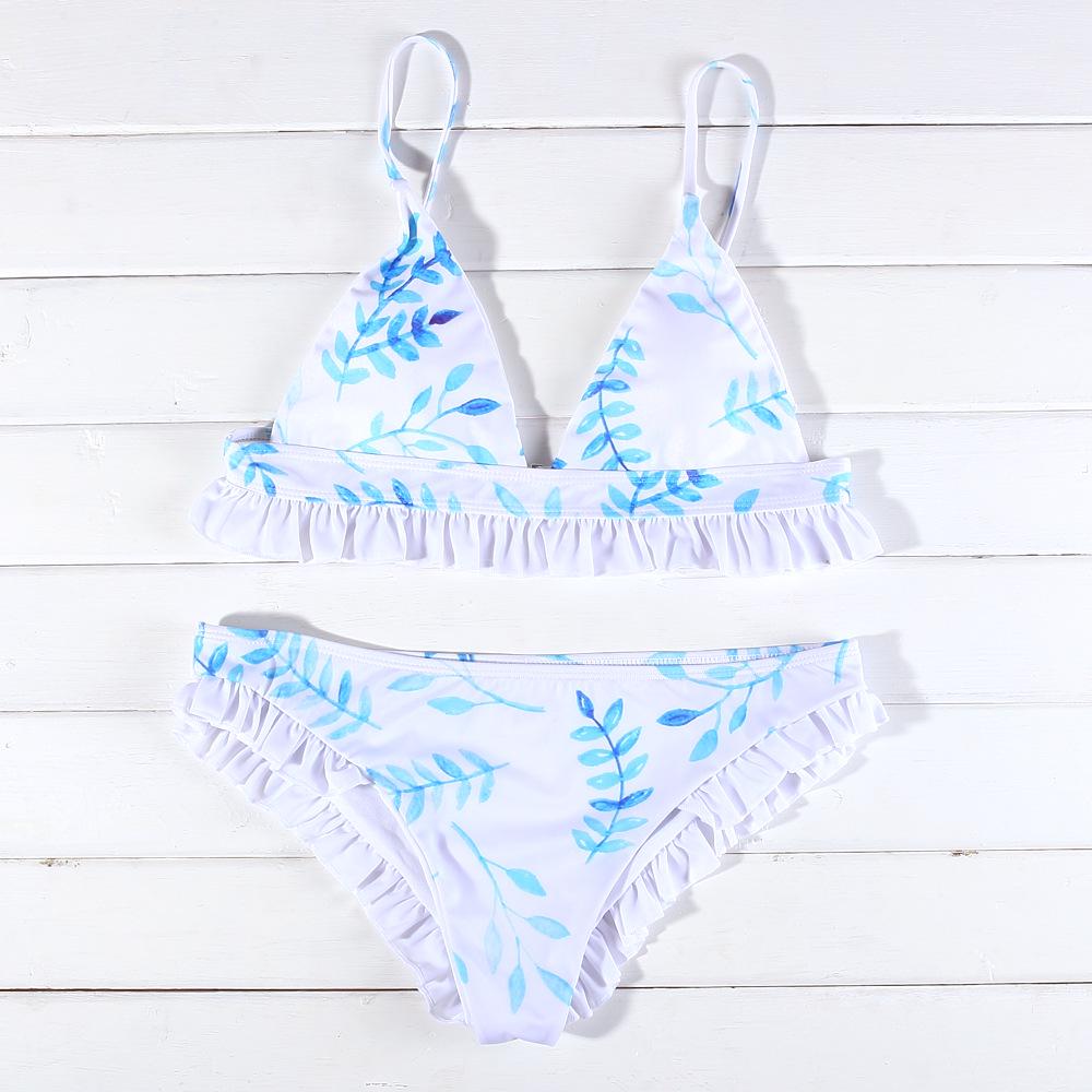 WTEMPO Brand Sexy Print Skirt Bikini Swimsuit Split Chest Pad