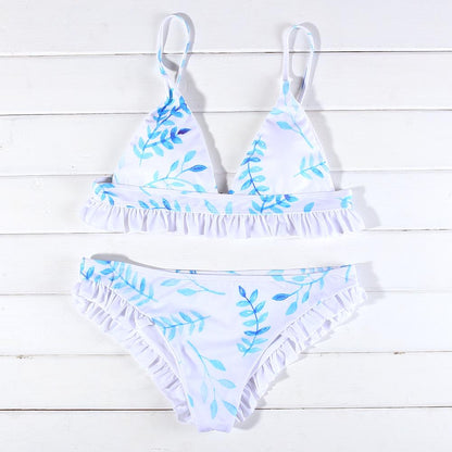 WTEMPO Brand Sexy Print Skirt Bikini Swimsuit Split Chest Pad