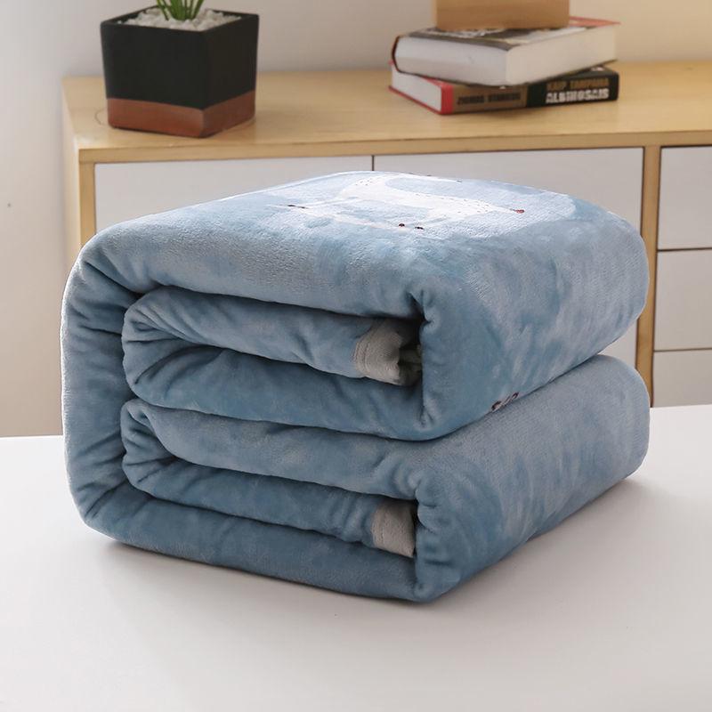 Skin-friendly Thick Summer Blanket Coral Fleece Blanket Flannel Bed Sheet Person Dormitory Student Office Nap Blanket