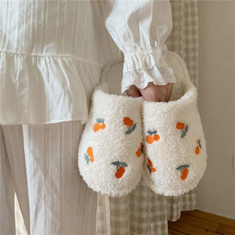 Ladies Pure Cotton Slippers Indoor Non-slip Slippers Soft Bottom Household Casual Slippers Keep Warm in Autumn and Winter