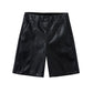 PU Leather Shorts Women's Autumn and Winter Models, High Waist, Slim Fashion, Casual Straight Five-point Leather Shorts, Women