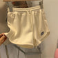 Summer High-waisted Thin Wide-leg Pants Sports Shorts Women's Solid Color Printing Loose All-match Running Casual Shorts Trend