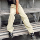 Vintage Y2K Joggers Women Cargo Pants 90s Streetwear Caramel Brown Low Waist E-girl Aesthetic Loose Straight Trousers Female