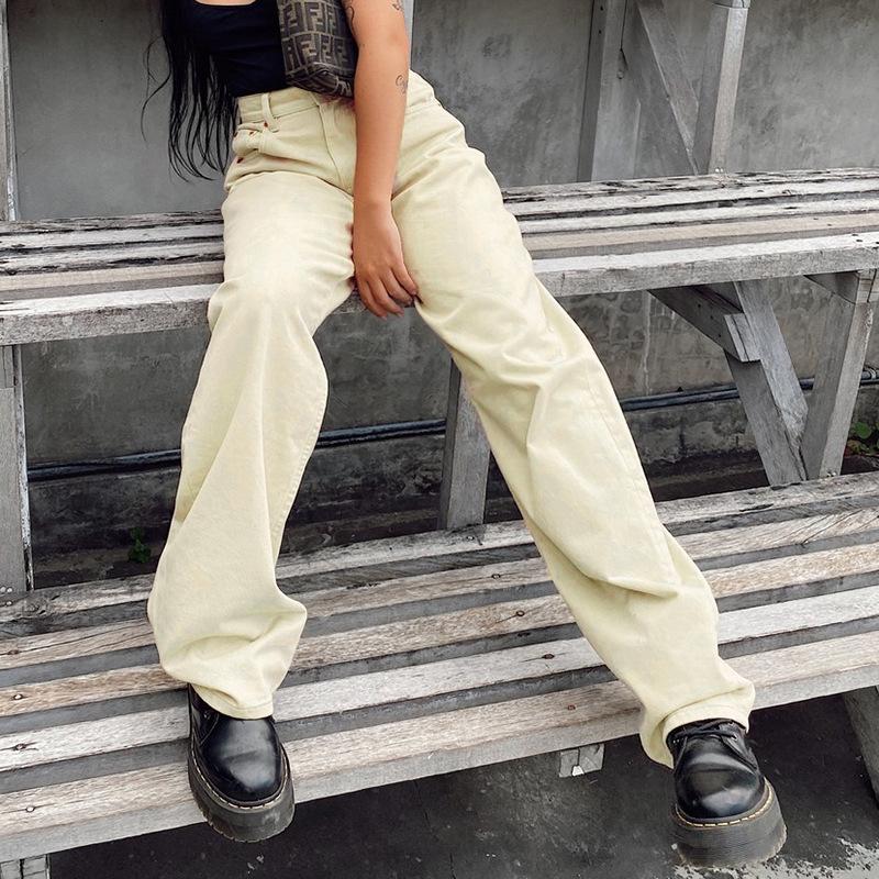 Vintage Y2K Joggers Women Cargo Pants 90s Streetwear Caramel Brown Low Waist E-girl Aesthetic Loose Straight Trousers Female