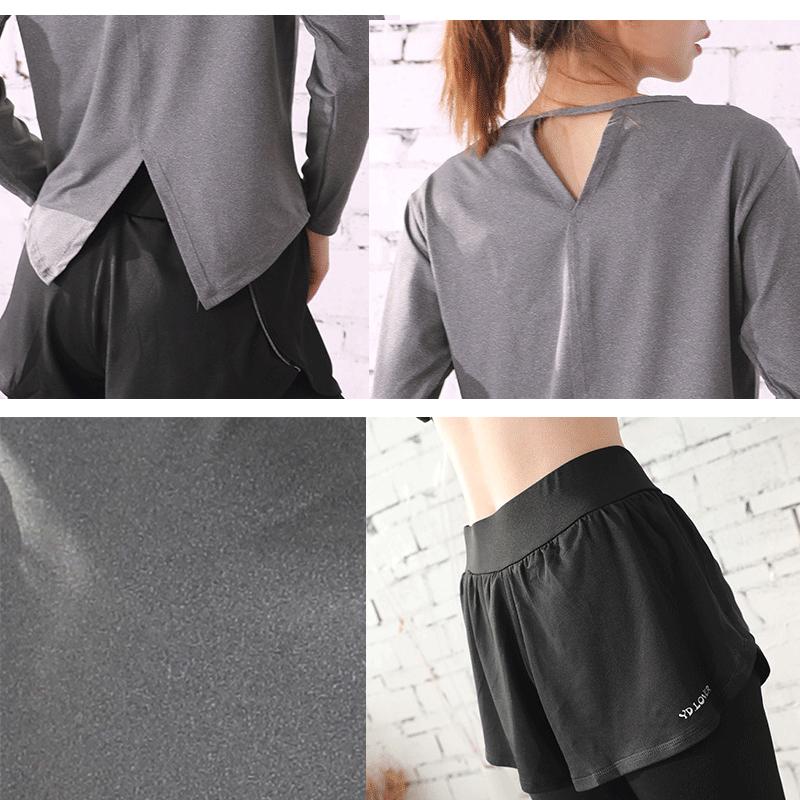 Women's 2PCS Garment Suit Professional Gym Sports Fitness Suit Quick Dryer Loose Slim Fit Large Size Suit Split Top Slim Pants Running Sets