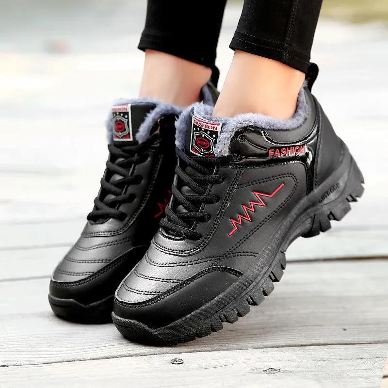 Winter Men's and Women's Outdoor Trekking Shoes Plus Velvet Warm Soft Bottom Walking Shoes Wear-resistant Non-slip Couple Sports Shoes