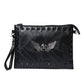 Business Briefcase Men Black Rivets Large Capacity Anti-theft Shoulder Crossbody Mobile Phone Bag