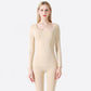 Women Plus Size Winter Thermal Underwear Autumn Clothes O-neck Tight Suit Thicken Windproof Comfortable Soft Lining Long Sleeve High Elasticity Slim