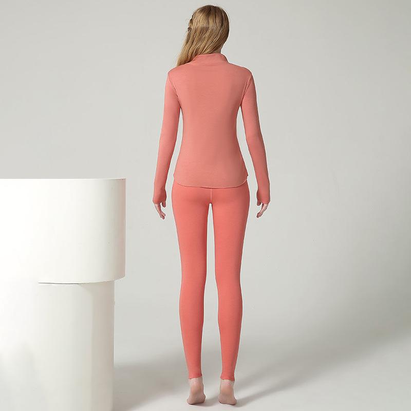 Women Long Sleeve Thermal Underwear Women Winter Thicken Tight Suit Sexy Pajamas Autumn Spring Windproof Soft Lining Comfortable Breathable Versatile