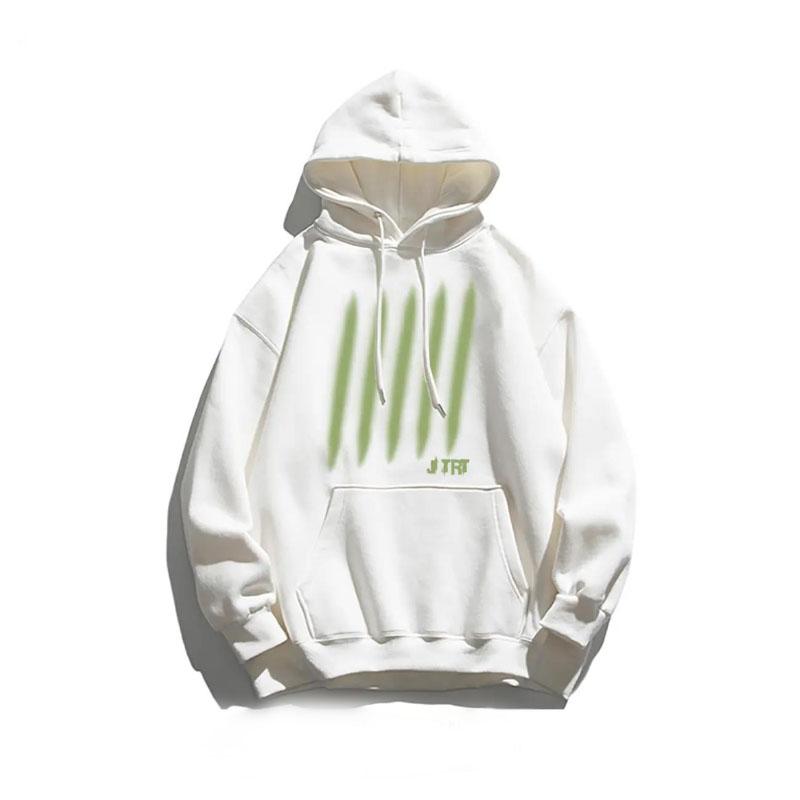 Personality Scratch Printing Winter Warm Long-sleeved Hooded Sweater Loose and Versatile Couple Jacket Men