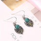 Ear Jewelry Bohemian Style Sub-turquoise Pendant Court Retro Hollow Carved Ear Hook Earrings