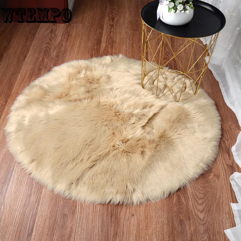 Fluffy Round Rug Carpets for Living Room Decor Faux Fur Carpet  Room Long Plush Rugs