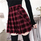 A-line Pleated Skirt Womens High Waist Streetwear Cotton Plaid Skirts Dancing Short Skirts