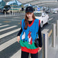 Loose Sleeveless Splicing Color Sweater Spring and Autumn Slim Pullover Vest Red V-neck Fashion Bottoming Shirt
