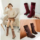 Bohemian Women's Snow Boots Increase Wedges Boots  Plus Velvet Calf-high Boots Winter Elastic High Boots