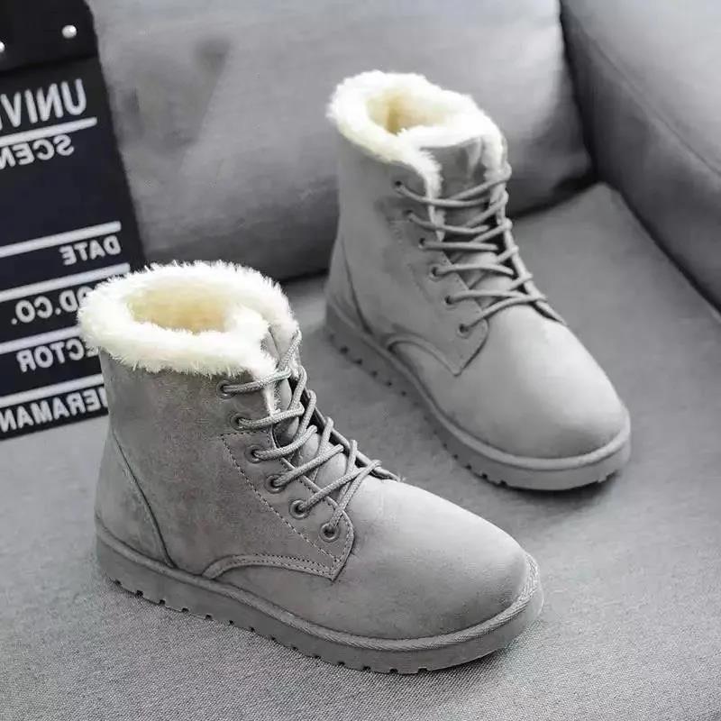 Women's Snow Boots Thicken Shoes Short Martin Boots Plus Fleece Women's Short Shoes