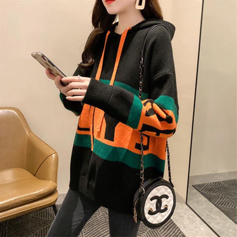 Pullover Women Sweater Long Sleeve Sweaters Loose Embroidery Knitted Sweater Women's Jumper Plus Size