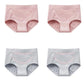 4 Pcs Women's cotton Mid-waist solid Warm belly Underwear Cotton Stalls Hips seamless panties Lower Abdomen Slimming Postpartum Breathable Underwear
