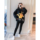 Maternity Suit Autumn and Winter Plus Velvet Thick Sweater Dress Mid-length Loose Large Size Winter Warm Top