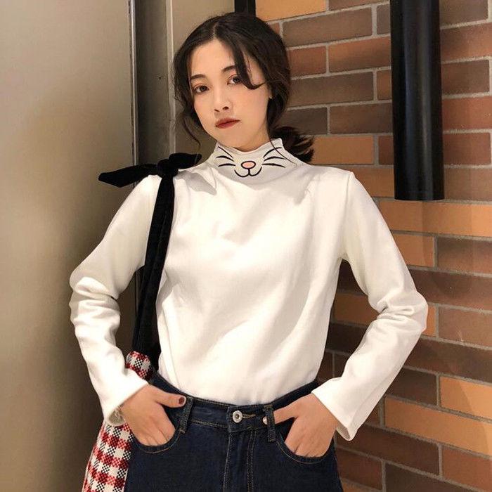 Pofulove Turtleneck Bottoming Shirt Long Winter Plus Velvet Half  Slimming Slimming Slimming