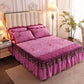 Thickened Plus Velvet Quilted Bed Skirt with Lace Edge Bedspread Non-fleece Winter Warm Crystal Velvet Four-piece Suit