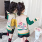 Autumn and Winter Padded Pullover Sweater for Middle and Large Children's Knitted Bottoming Shirt Color Matching Girls Top