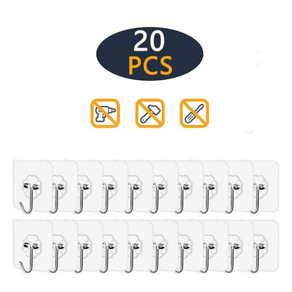 10/20Pcs Transparent Strong Self Adhesive Door Wall Hangers Hooks Suction Heavy Load Rack Cup Sucker for Kitchen Bathroom