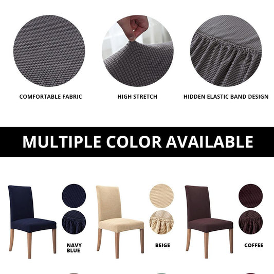 2/4/6Pcs Jacquard Plain Dining Chair Cover Spandex Elastic Chair Slipcover Case Stretch Chair Cover for Wedding Hotel Banquet