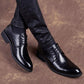 Black Men's Breathable Leather Shoes Korean Version of The Increase In The Young British Pointed Business Suits Men's Leather Shoes