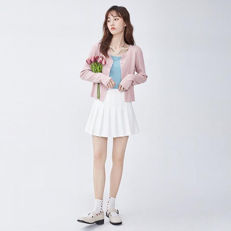 Thin Knitted Cardigan 2021 Sun Protection Jacket with Loose V-neck Long-sleeved Jacket